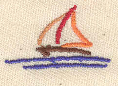 Embroidery Design: Sailboat 1.07w X 0.63h
