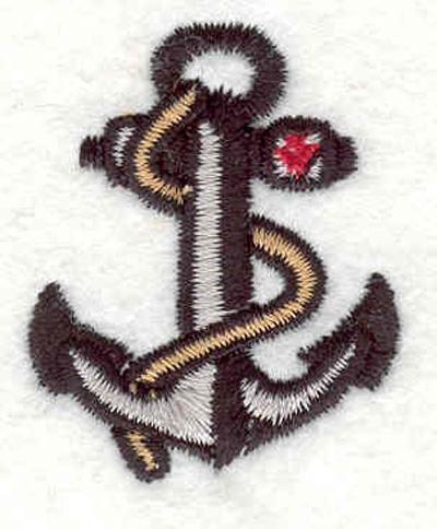 Embroidery Design: Anchor with rope M 1.31"w X 1.61"h