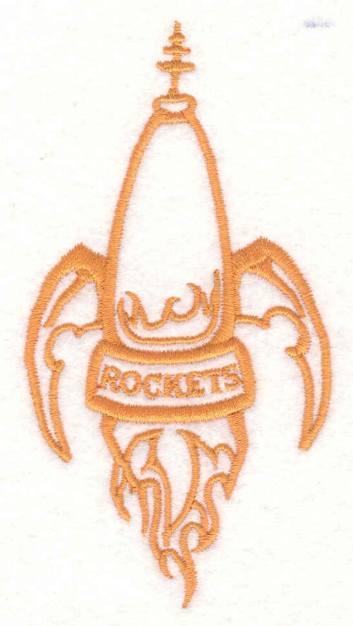 Embroidery Design: Rocket 4.52w X 2.40h