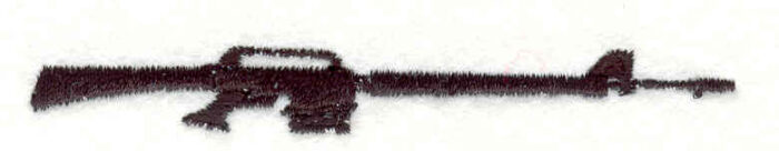 Embroidery Design: Rifle 20.43w X 3.48h