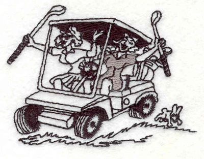 Embroidery Design: Golf cart 2.83"w X 2.14"h