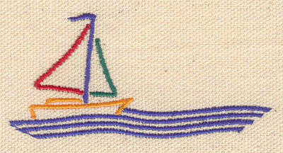 Embroidery Design: Sail boat 3.10w X 1.46h