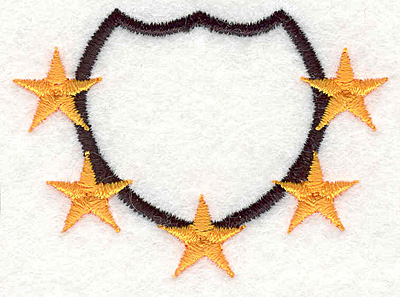 Embroidery Design: Shield with Stars1.72"x2.36"