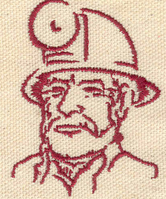 Embroidery Design: Miner 1.87w X 2.48h
