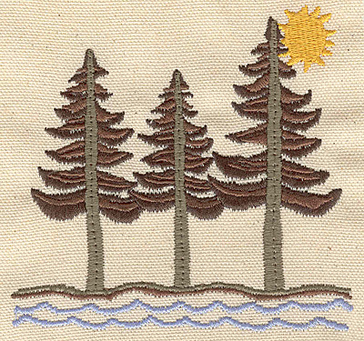 Embroidery Design: Pine Trees  4.25w X 4.11h