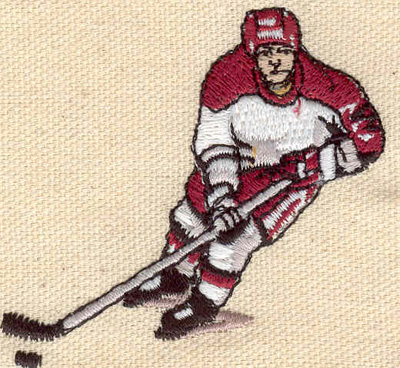 Embroidery Design: Hockey Player 2.47w X 2.41h
