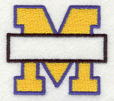Embroidery Design: M Banner1.94" x 2.16"