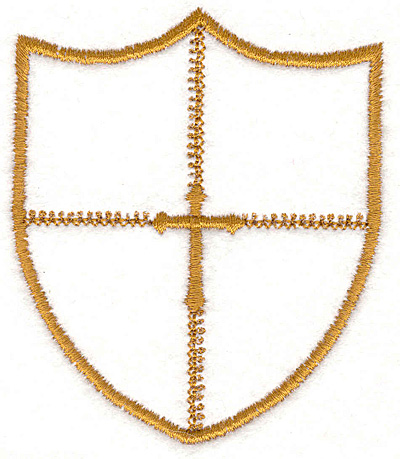 Embroidery Design: Shield Quarter with Cross3.52"x2.94"