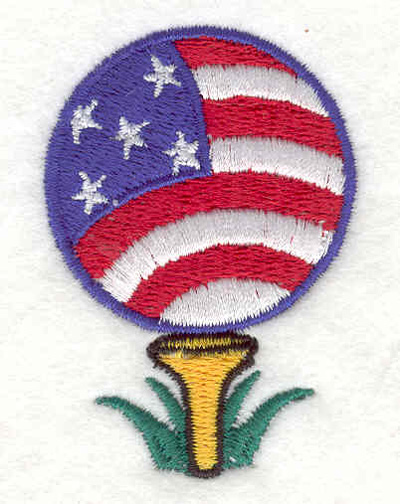 Embroidery Design: American Golf Ball 1.58"w X 2.30"h