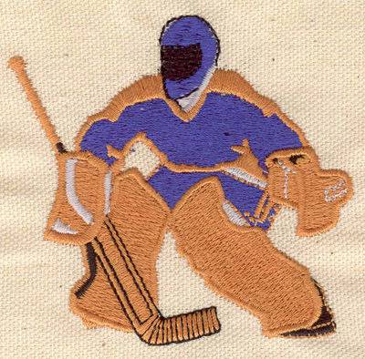 Embroidery Design: Hockey goalie 3.12w X 2.96h