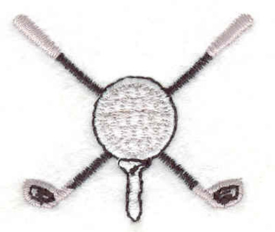 Embroidery Design: Golf Ball and clubs 1.62"w X 1.43"h