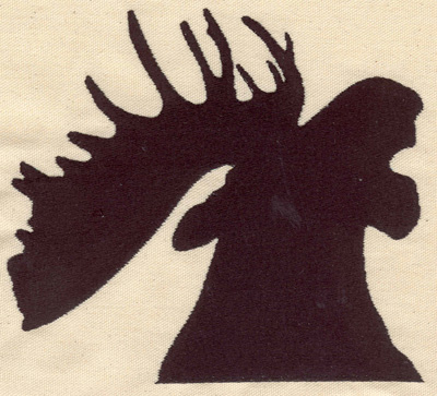 Embroidery Design: Moose head silhouette 7.02w X 6.20h