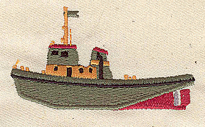 Embroidery Design: Tug boat 2.65w X 1.50h