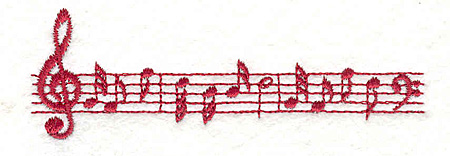 Embroidery Design: Music Bar Notes1.24" X 3.78"