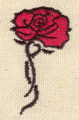 Embroidery Design: Rose L 1.06w X 1.91h