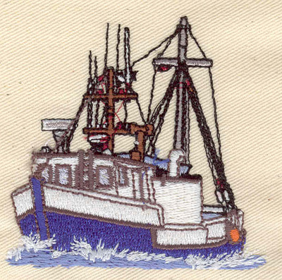 Embroidery Design: Fishing Boat 2.90w X 2.80h
