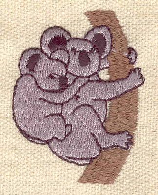 Embroidery Design: Koala bear with baby 1.49w X 1.99h