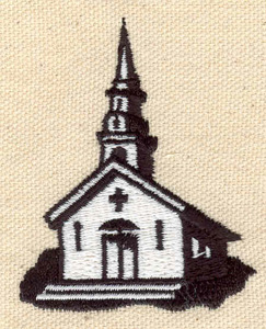 Embroidery Design: Church 2.00w X 2.51h