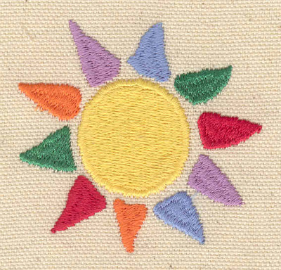 Embroidery Design: Sun multi colored 2.46w X 2.35h