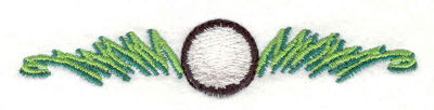 Embroidery Design: Golf Ball in grass 3.76"w X 0.72"h