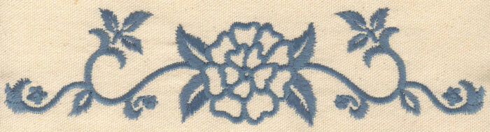 Embroidery Design: Flower with vines 8.24w X 2.07h
