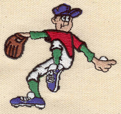 Embroidery Design: Baseball pitcher 2.63h X 2.49h