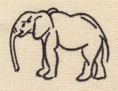 Embroidery Design: Elephant outline 2.43w X 1.78h