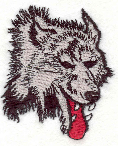 Embroidery Design: Wolf head K 2.20"w X 2.50"h