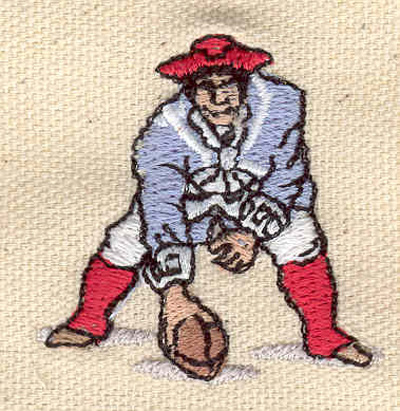 Embroidery Design: Football Player patriot 1.63w X 1.68h
