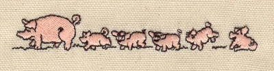 Embroidery Design: Pig family 4.27w X 0.62h