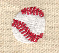 Embroidery Design: Baseball mini 0.72w X 0.72h