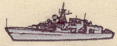 Embroidery Design: Naval vessel 1.25w X 3.40h