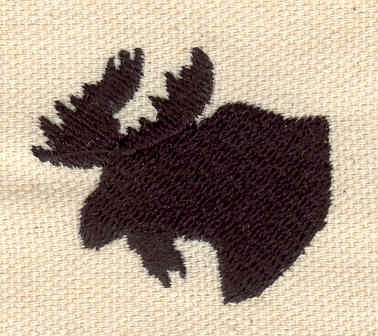 Embroidery Design: Moose head silhouette 1.31w X 1.52h