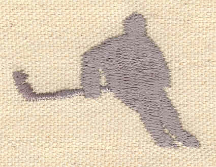 Embroidery Design: Hockey player 1.31w X 1.91h