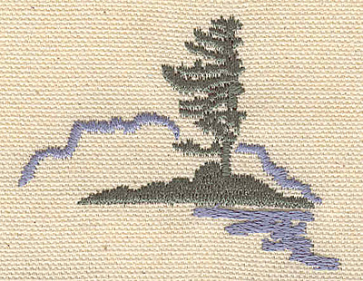 Embroidery Design: Northern scene with evergreen 2.01w X 2.59h
