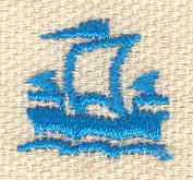 Embroidery Design: Sailing ship 0.65w X 0.71h