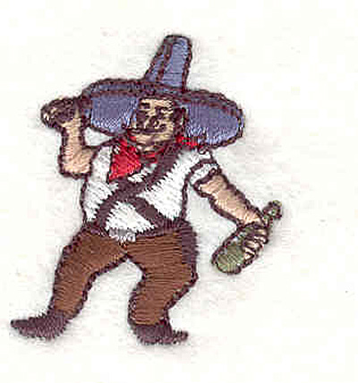 Embroidery Design: Cowboy wearing sombrero 1.17"W x 1.37"H