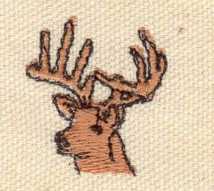 Embroidery Design: Deer head A1.00w X 1.10h
