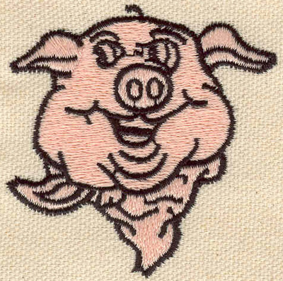 Embroidery Design: Pig with scarf 2.30w X 2.30h