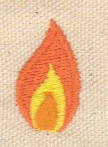 Embroidery Design: Flame 0.70w X 1.10h