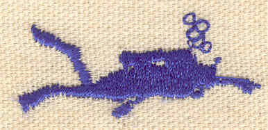 Embroidery Design: Scuba diver 1.75w X 0.75h