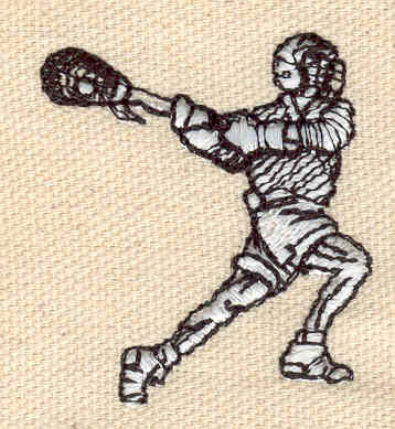 Embroidery Design: Lacrosse Player 1.50w X 1.68h
