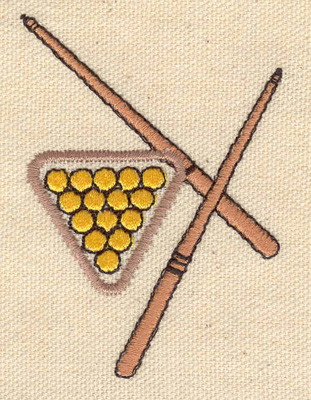 Embroidery Design: Pool cues and balls 2.12w X 3.00h