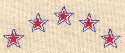 Embroidery Design: Stars five 3.25w X 1.20h