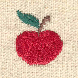 Embroidery Design: Apple mini 0.75w X 0.95h
