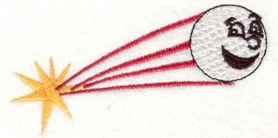 Embroidery Design: Flying golf ball 3.79"w X 1.96"h
