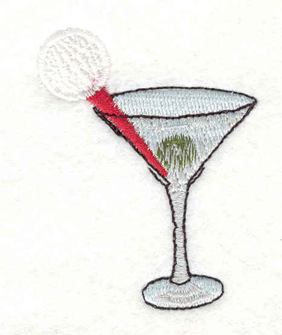 Embroidery Design: Golfer's martini 1.80"w X 2.35"h
