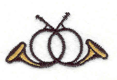Embroidery Design: French Horns 1.11" X 2.00"