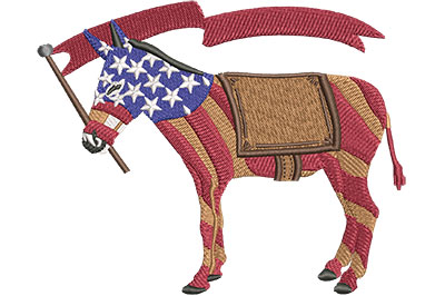 Embroidery Design: Democrat Donkey Stripes Lg 4.48w X 3.58h