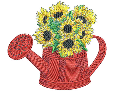 Embroidery Design: Watering Can Lg 3.51w X 3.18h